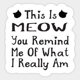 Funny Cat This is Meow You Remind Me Sticker